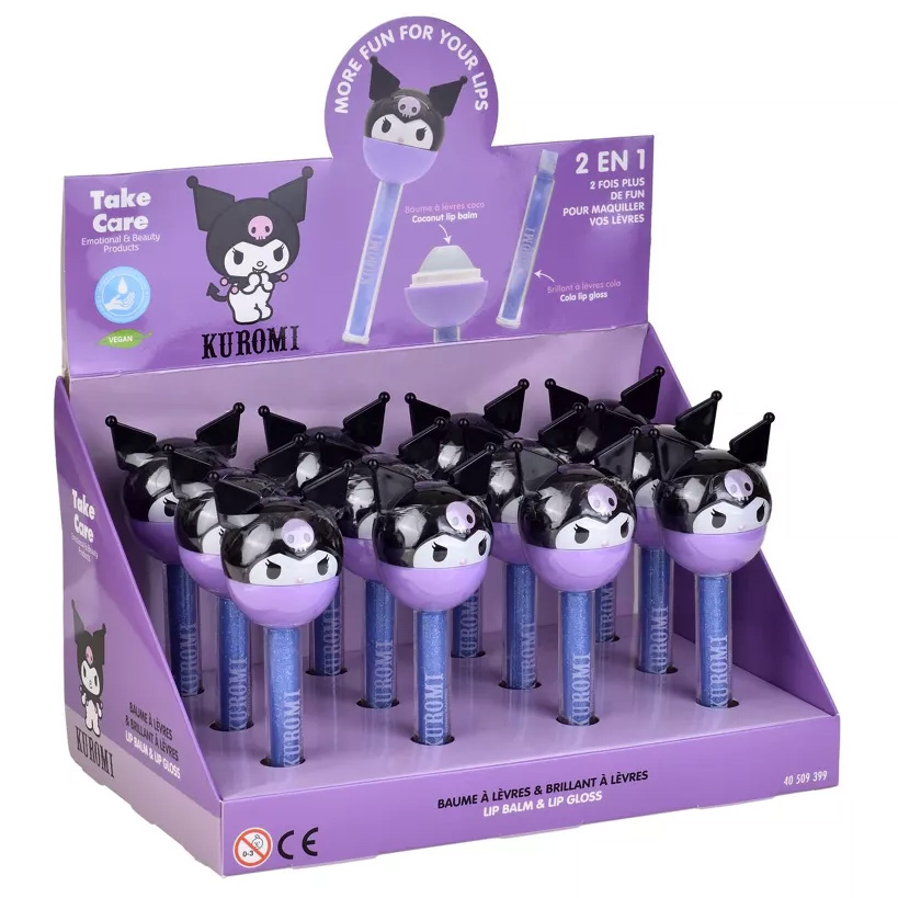 Kuromi Lollipop Läppbalsam med Kokos smak & Läppglans med Cola smak - 6
