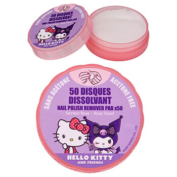Hello Kitty & Kuromi nagellacksborttagningspads med doft av Rose - 50 st