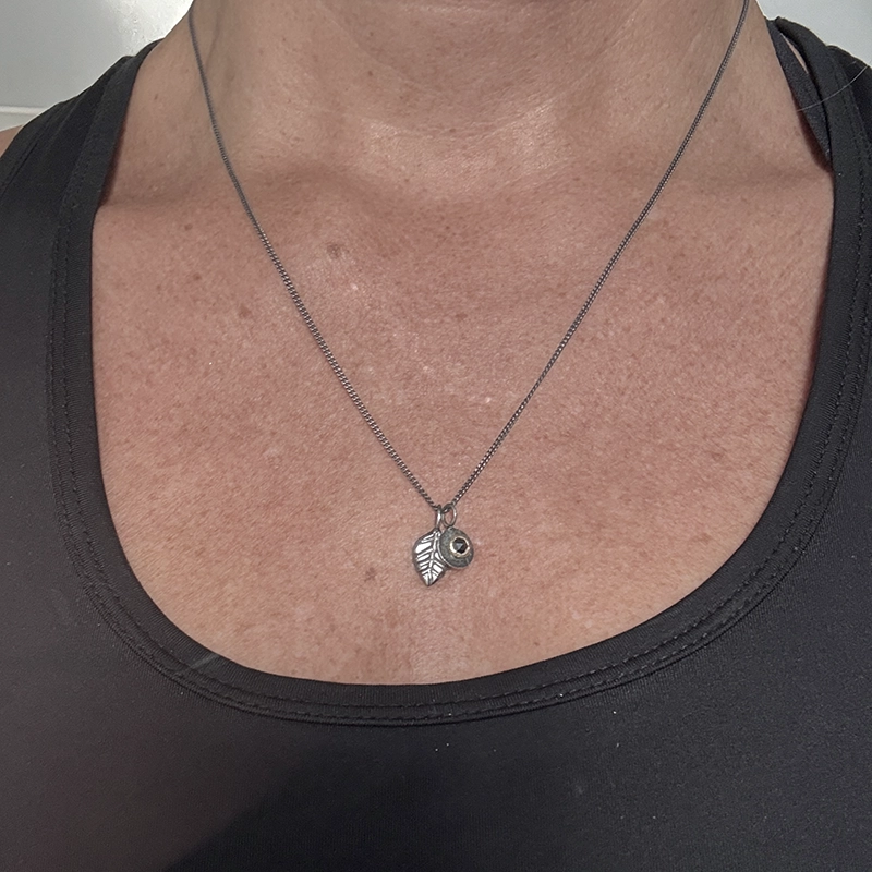 Diamond pendant DIAMONDS ARE FOREVER oxiderat silver/14k gold - 7