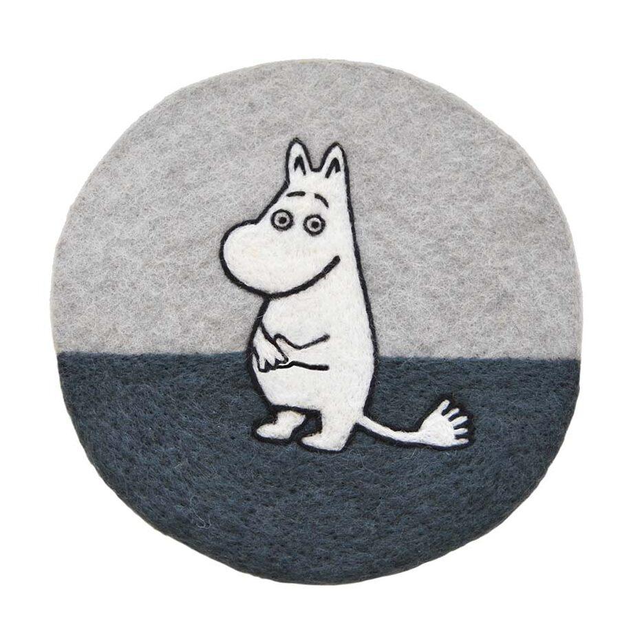 Mumin filtat grytunderlägg - Mumintrollet, grå