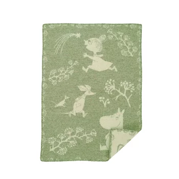 Mumin Ullfilt - Winterland skogsgrön 65x90 cm, Klippan