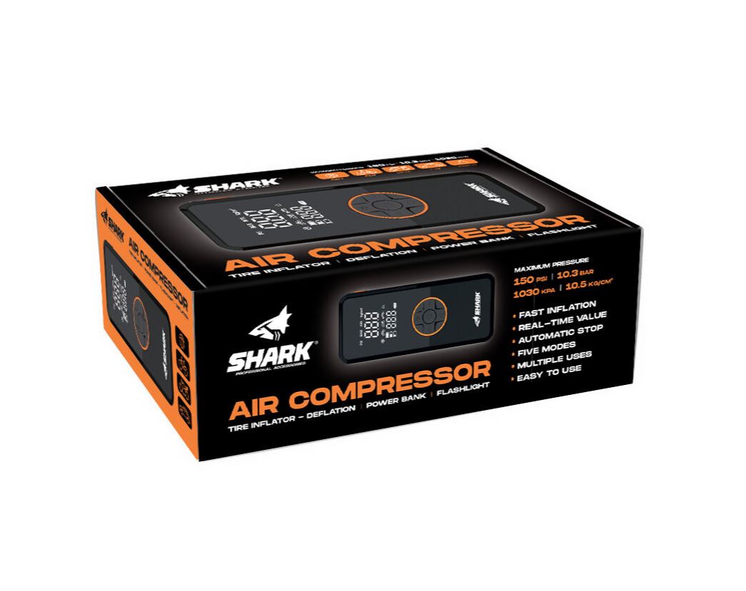 Portabel Luftkompressor 12V & Batteridriven 150 PSI – SHARK BP-150 - 4