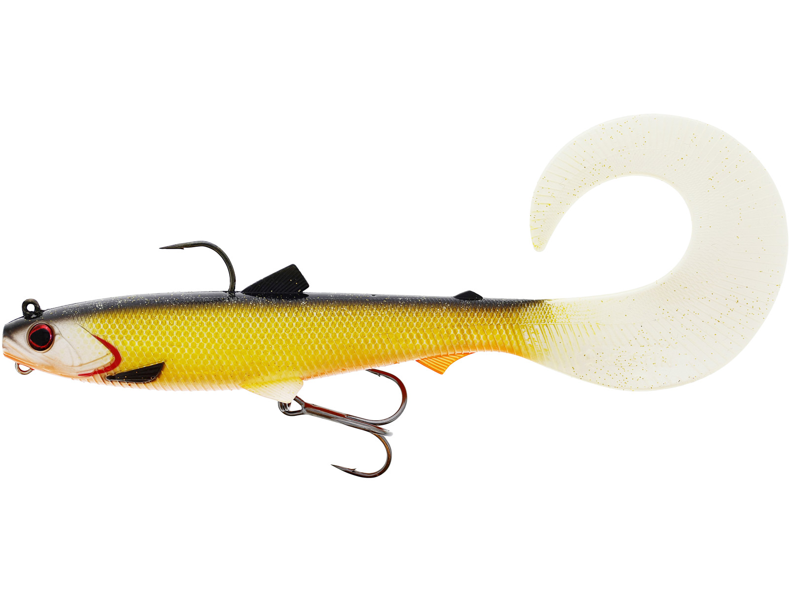 Westin Bullteez curltail är en färdigriggad gäddjigg på 16cm. Med en förförisk gång lockar den stora gäddor