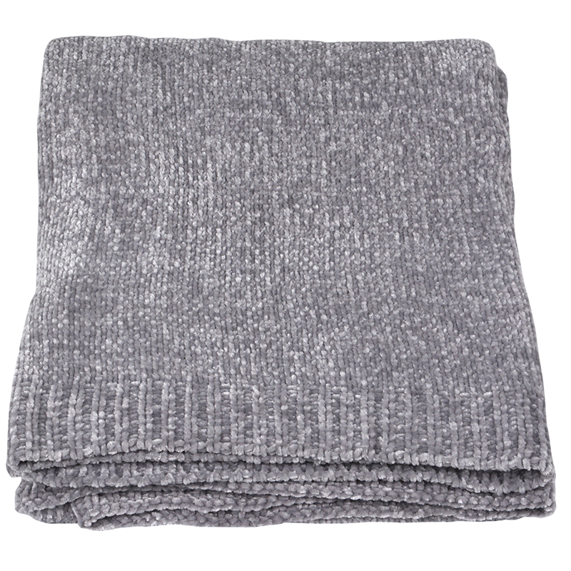 Pläd Chenille Grå, H.T Design