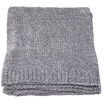 Pläd Chenille Grå, H.T Design