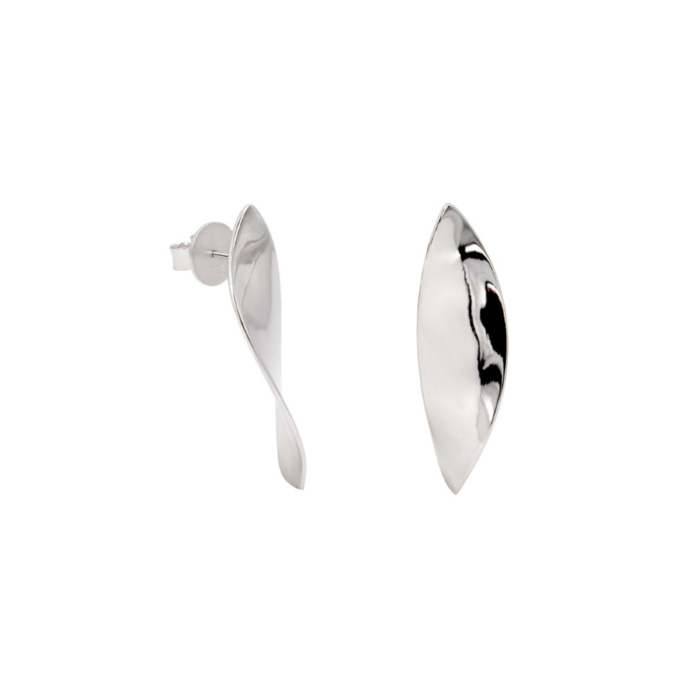 Lineargent curved örhängen silver 