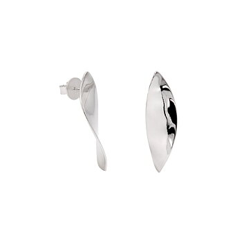 Lineargent curved örhängen silver 