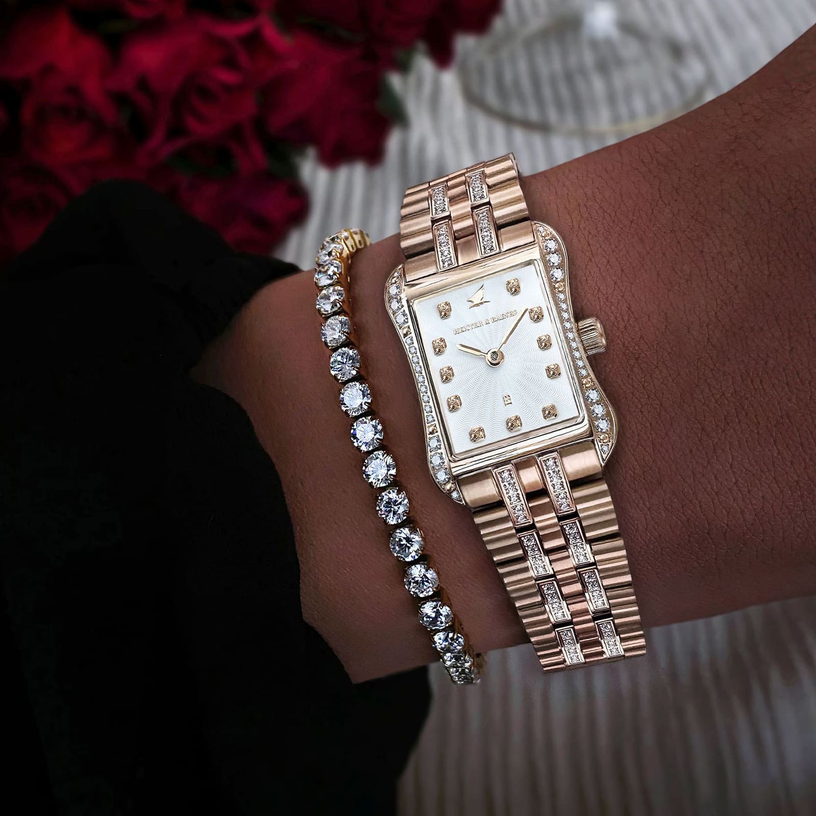 H&B Cronvas Duo Pavé, Rose Gold & White - 6
