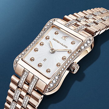 H&B Cronvas Duo Pavé, Rose Gold & White