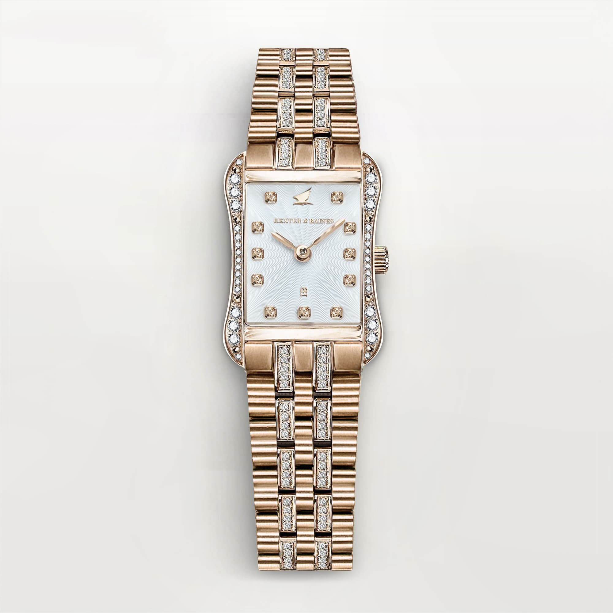 H&B Cronvas Duo Pavé, Rose Gold & White