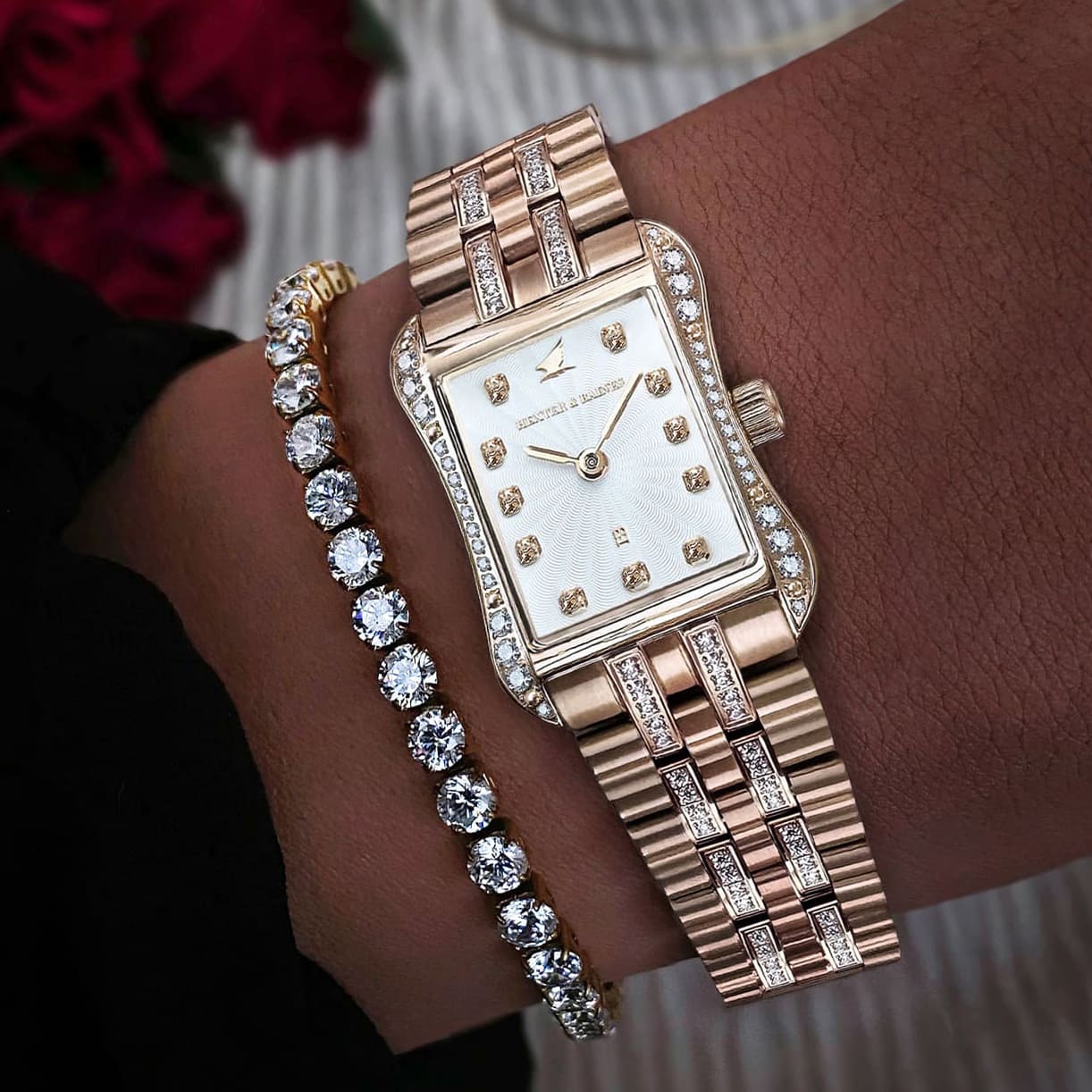 H&B Cronvas Duo Pavé, Rose Gold & White - 3