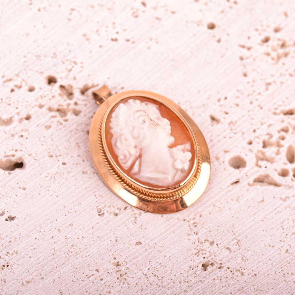 Camé-vedhæng/broche, vintage - 2