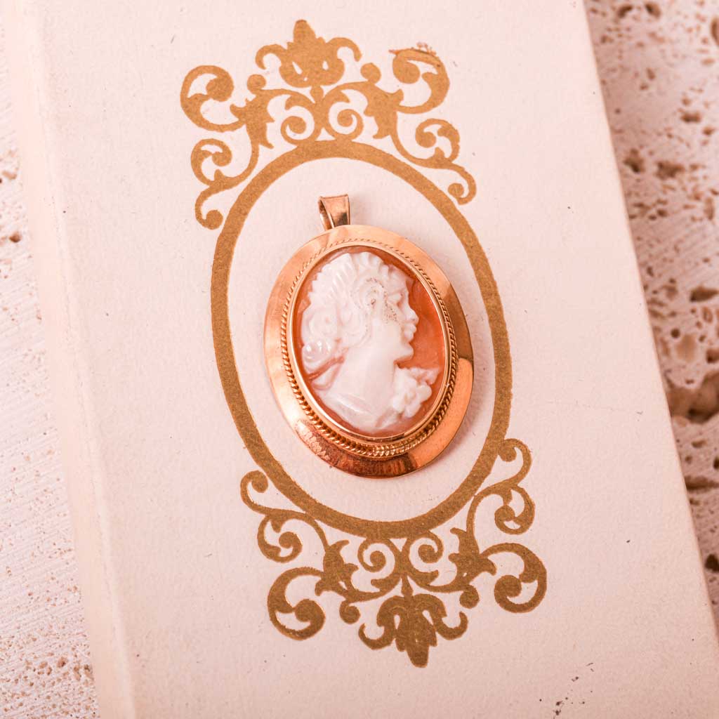 Camé-vedhæng/broche, vintage - 4