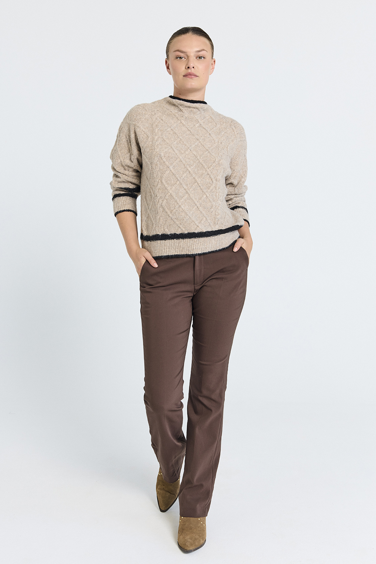 Isadora  pants bootcut - Coffee Bean - 4