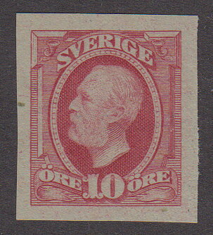 F 54, 10 öre Oscar II färgavdrag