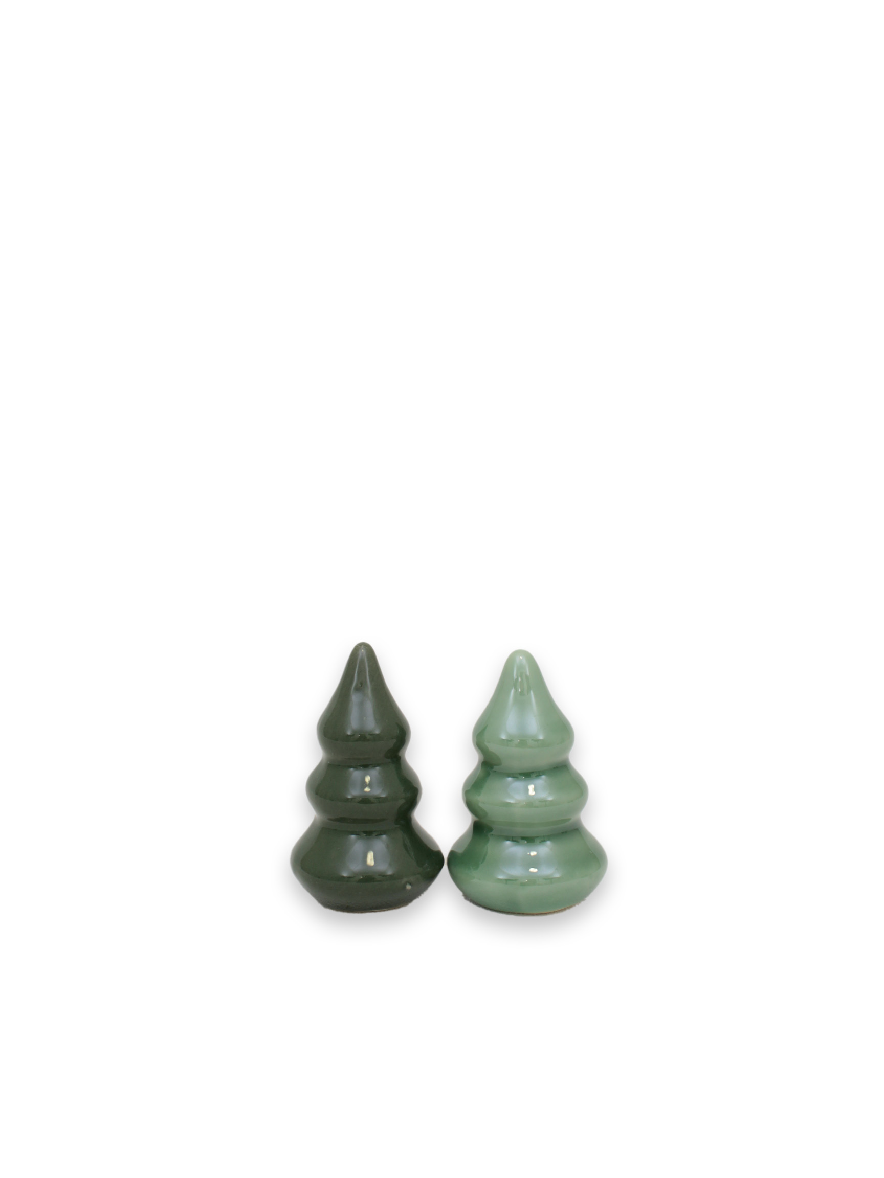 2 st granar i keramik ljusgrön / mörkgrön S 5,5 cm - 3