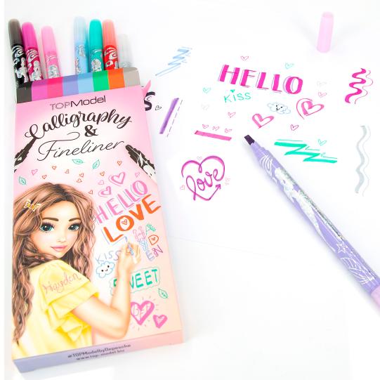 TOPModel Kalligrafi- & Finelinerpennor,8-pack - 6