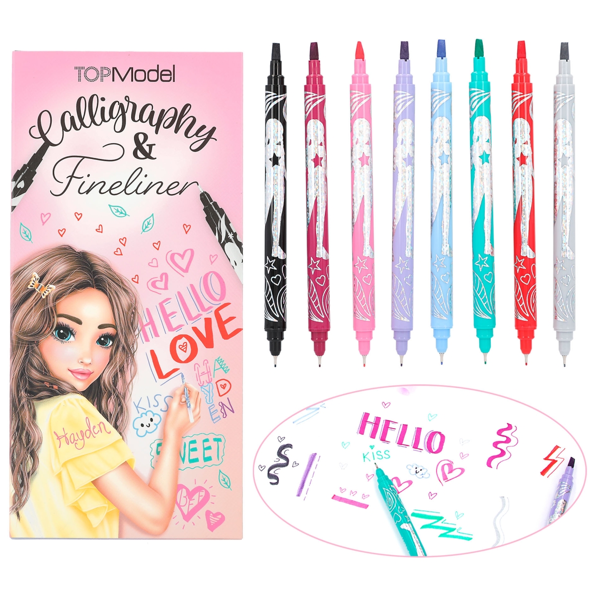 TOPModel Kalligrafi- & Finelinerpennor,8-pack - 2