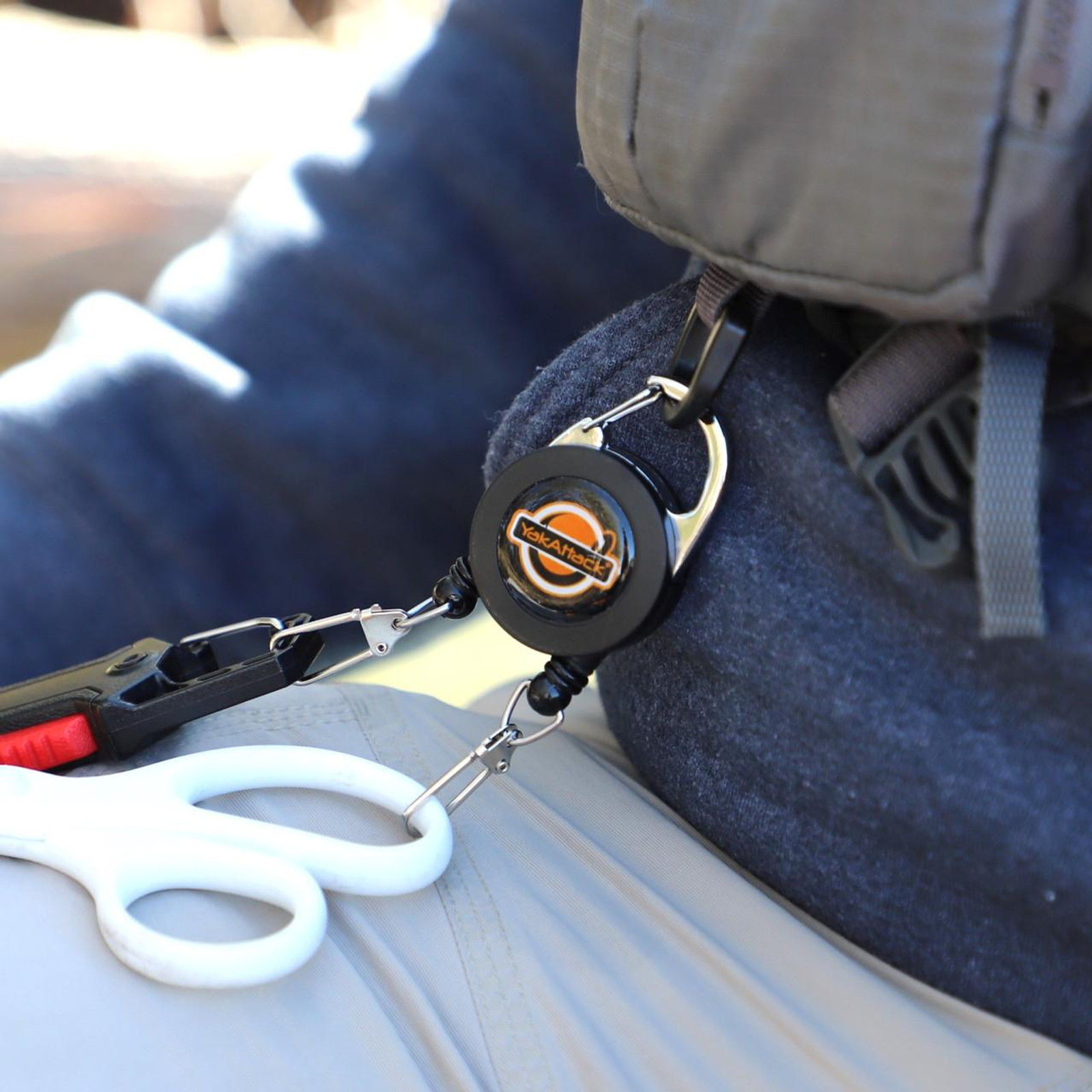 Yakattack Double Attachment Clip-on Retractor, med 2st 45cm stålwire - 4