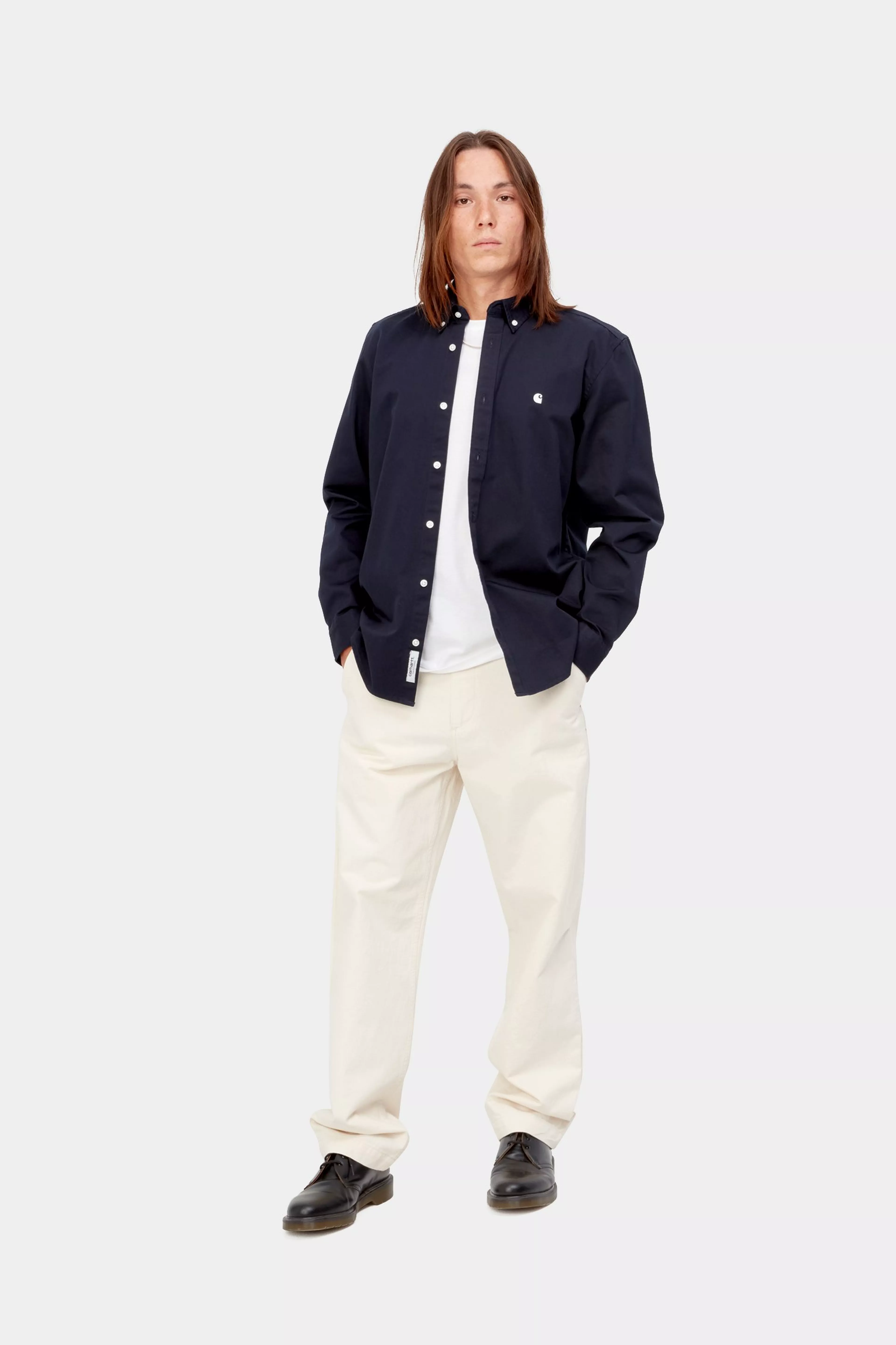 Carhartt WIP Madison Long Sleeve Shirt Navy/ Wax - 3