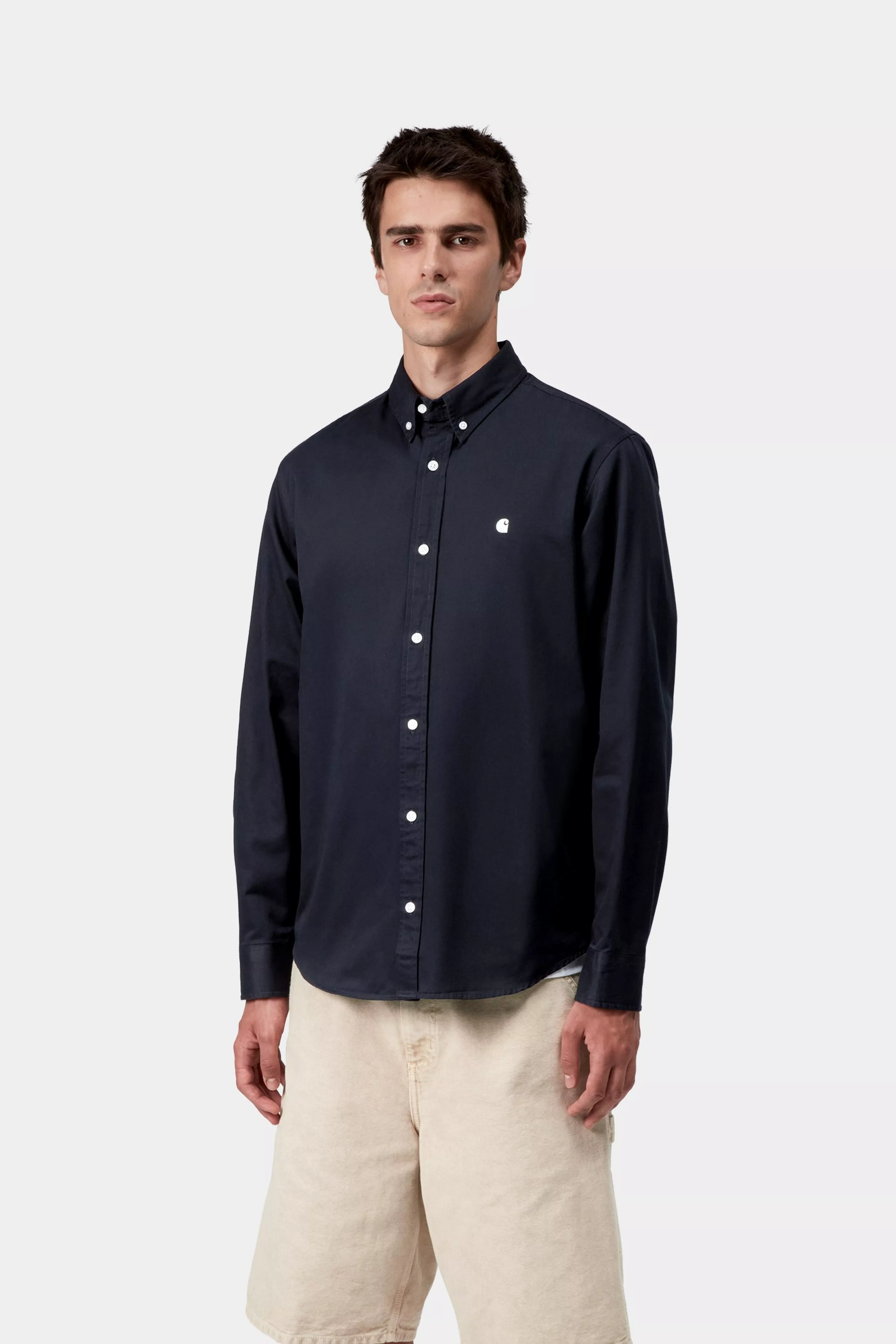 Carhartt WIP Madison Long Sleeve Shirt Navy/ Wax