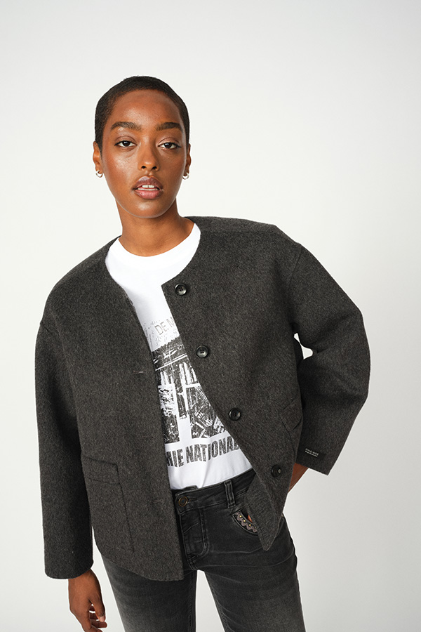 Mos Mosh - MMMaria Loisa Wool Jacket Phantom - 5