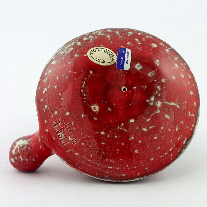 Lisa Larson (Sköldpaddor 1963) Red Turtle with Relief Decor 12 cm (3)