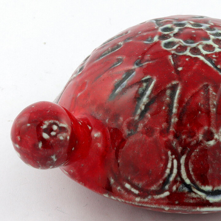 Lisa Larson (Sköldpaddor 1963) Red Turtle with Relief Decor 12 cm (3)