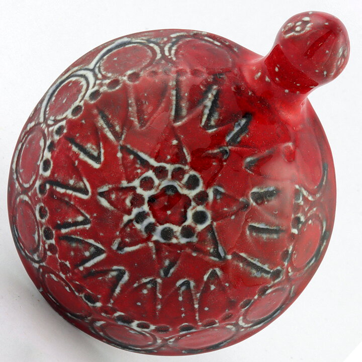 Lisa Larson (Sköldpaddor 1963) Red Turtle with Relief Decor 12 cm (3)