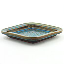 Wilhelm Kåge (Farsta 1960) Quadratic Bowl with Green/Turquoise Glaze 26 cm