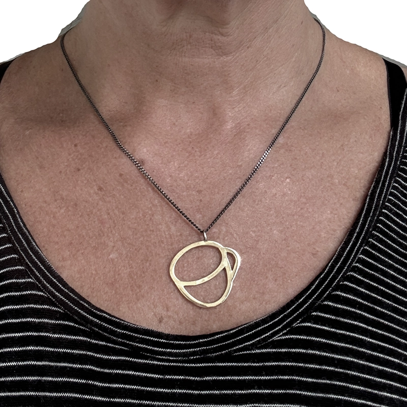 Halsband - FIKA - silver&mässing - 2