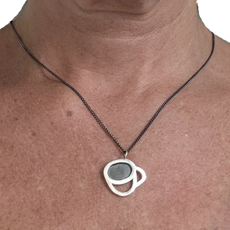 Necklace - FIKA - silver - 2