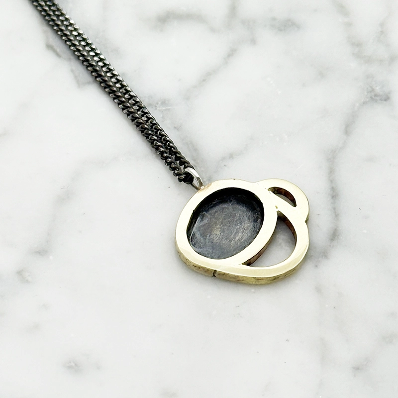 Halsband - FIKA - silver&mässing - 2