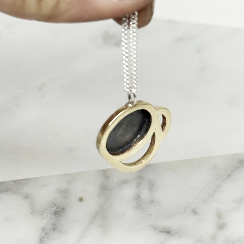 Halsband - FIKA - silver&mässing - 4