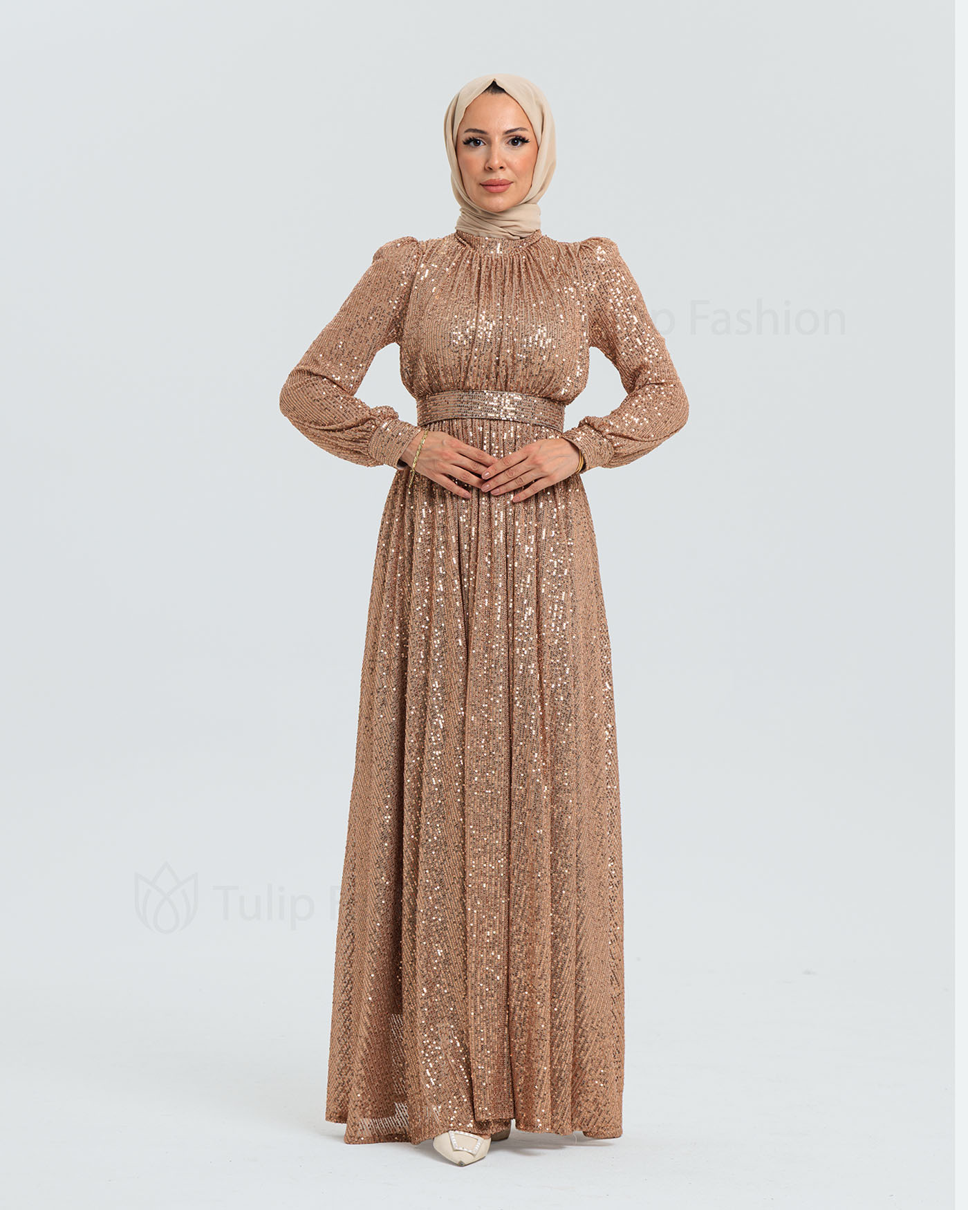 Party dress - Beige - 3