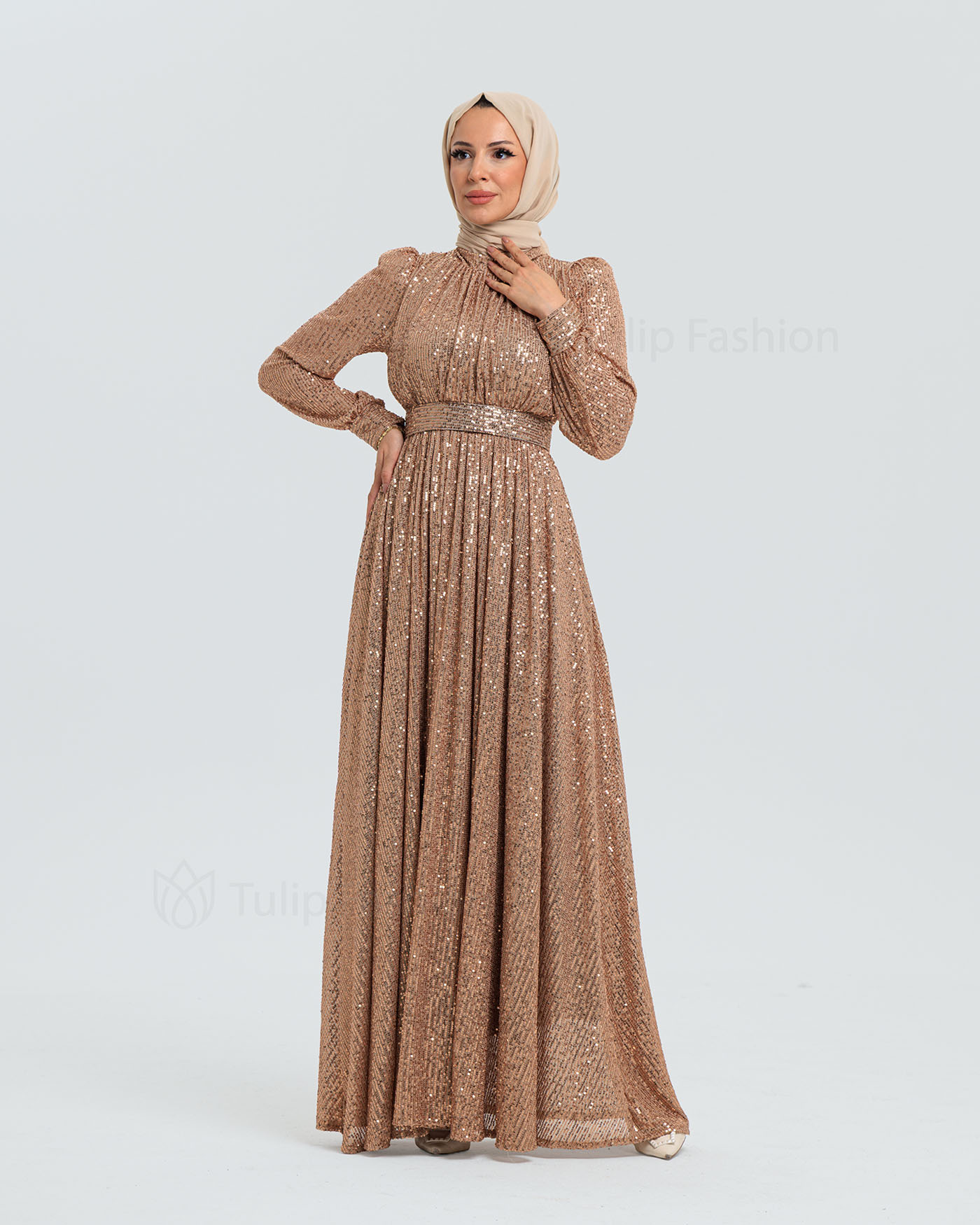 Party dress - Beige - 4