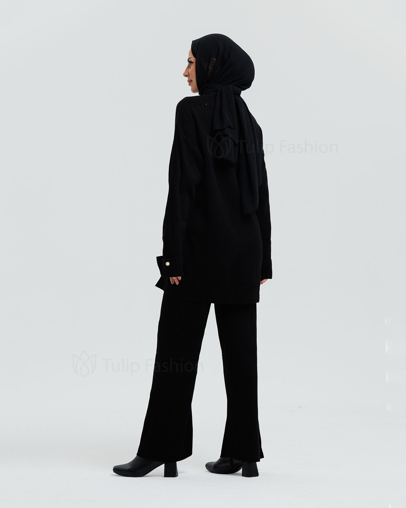 Tunic set with pants - Black - 5