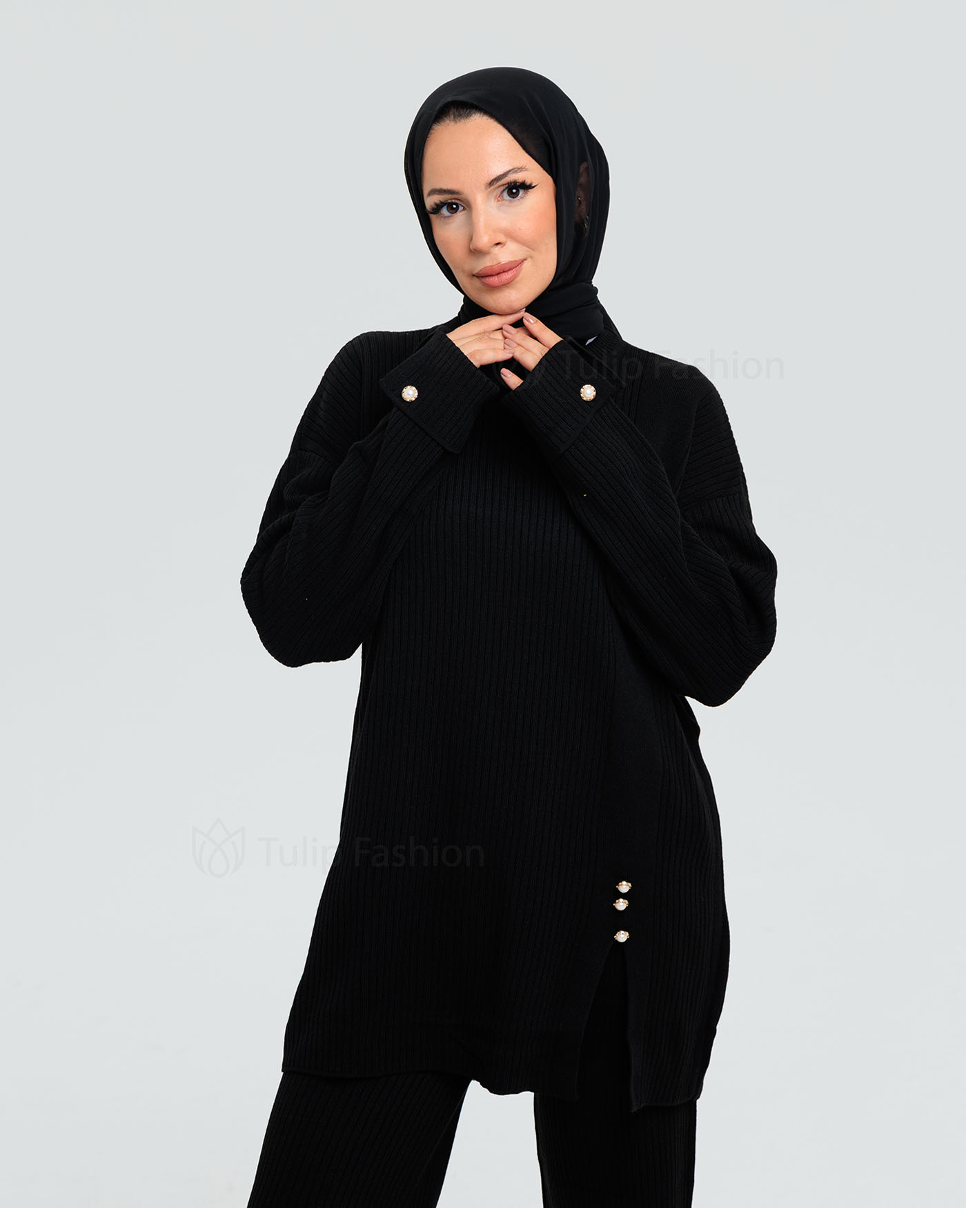 Tunic set with pants - Black - 9