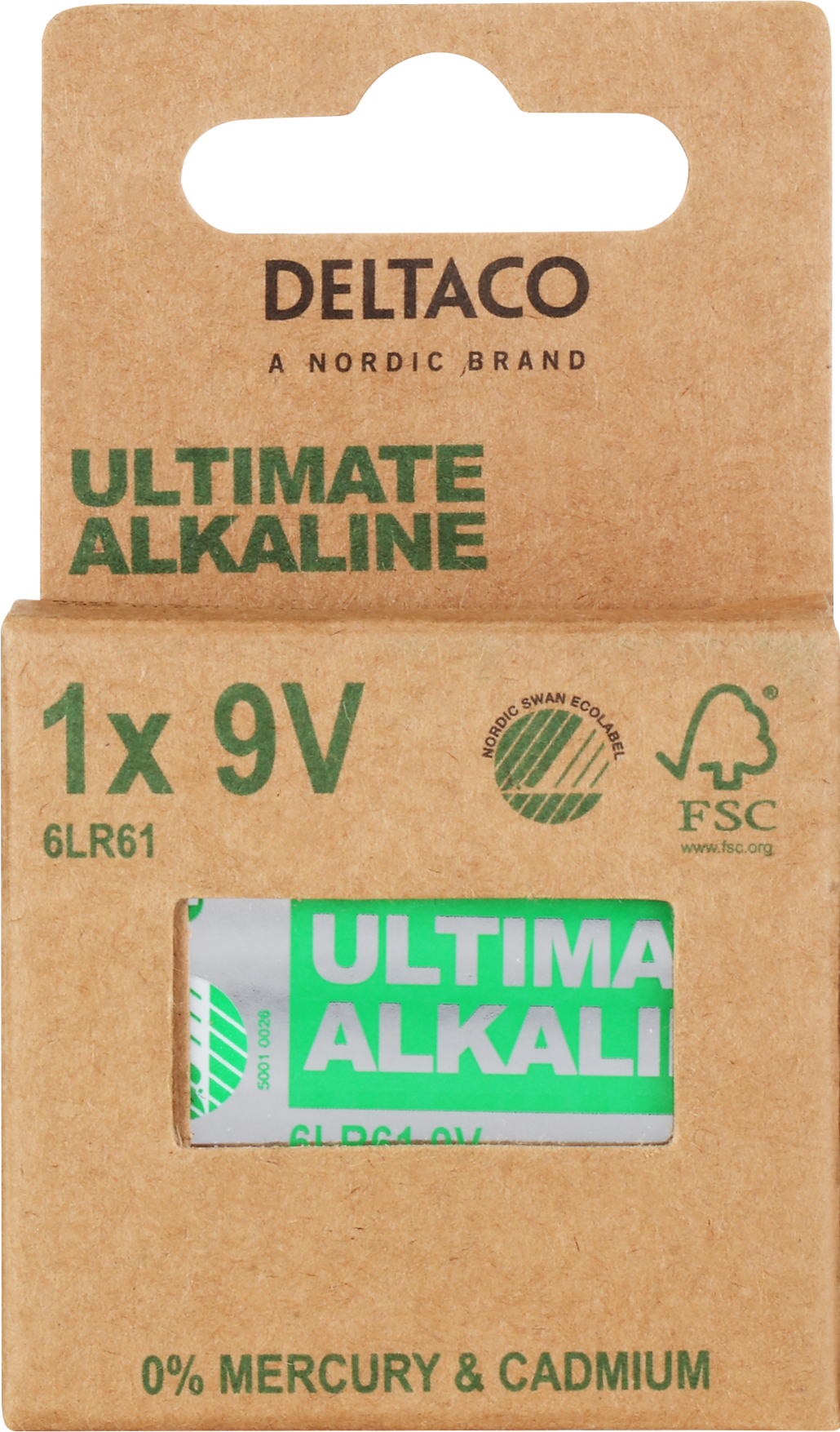 Deltaco, Ultimate batteri, 9V - 5