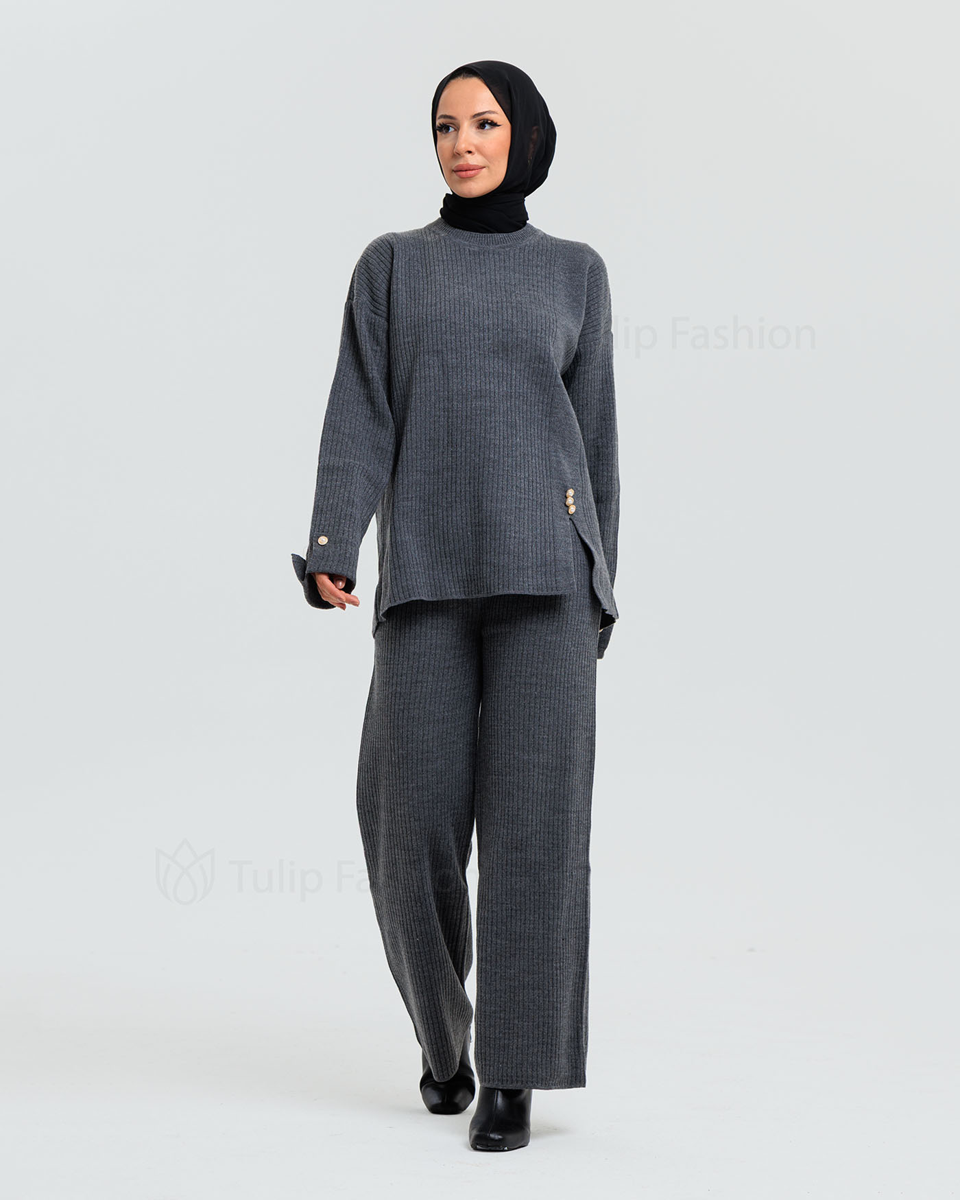 Tunic set with pants - Gray