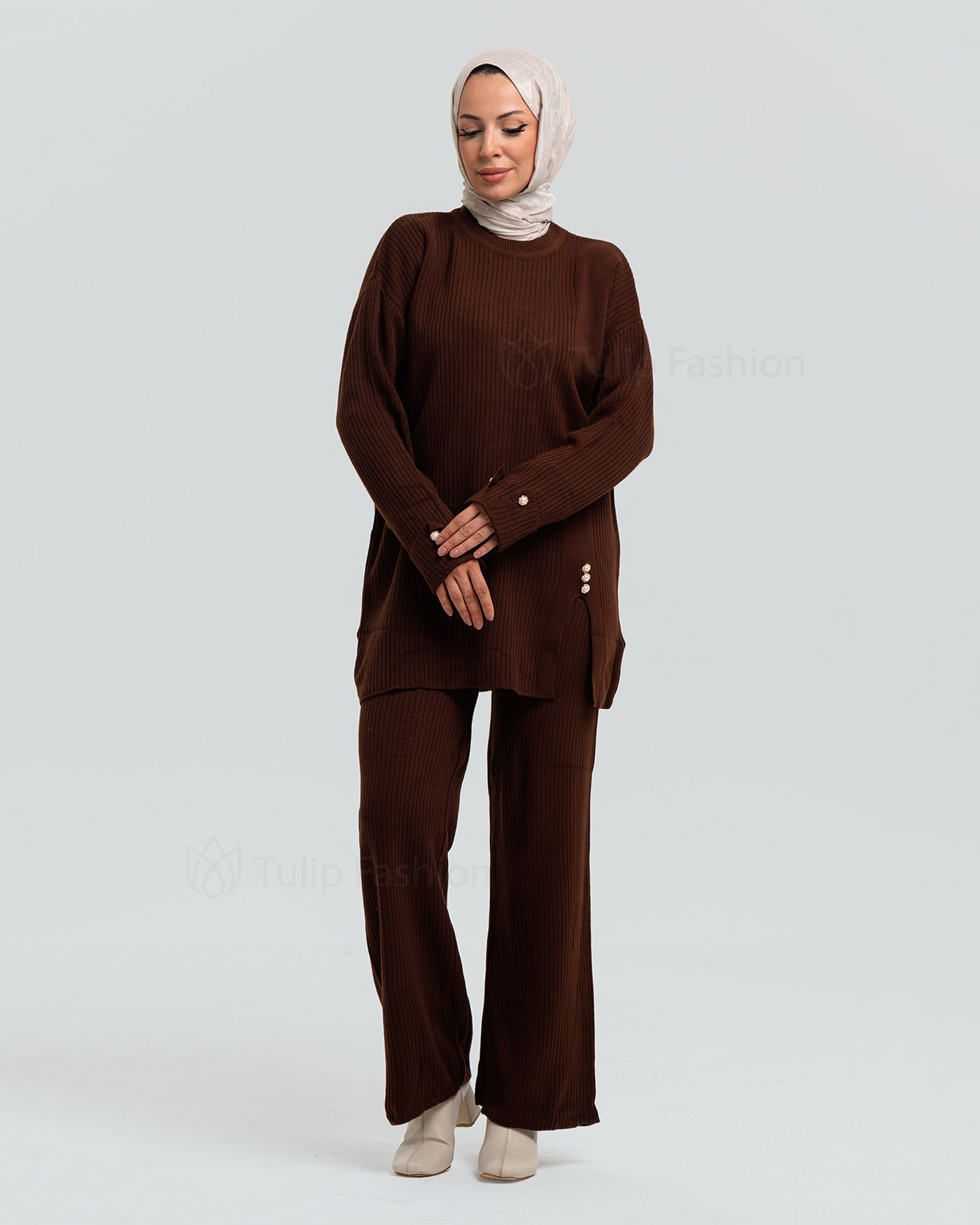 Tunic set with pants - Dark Brown