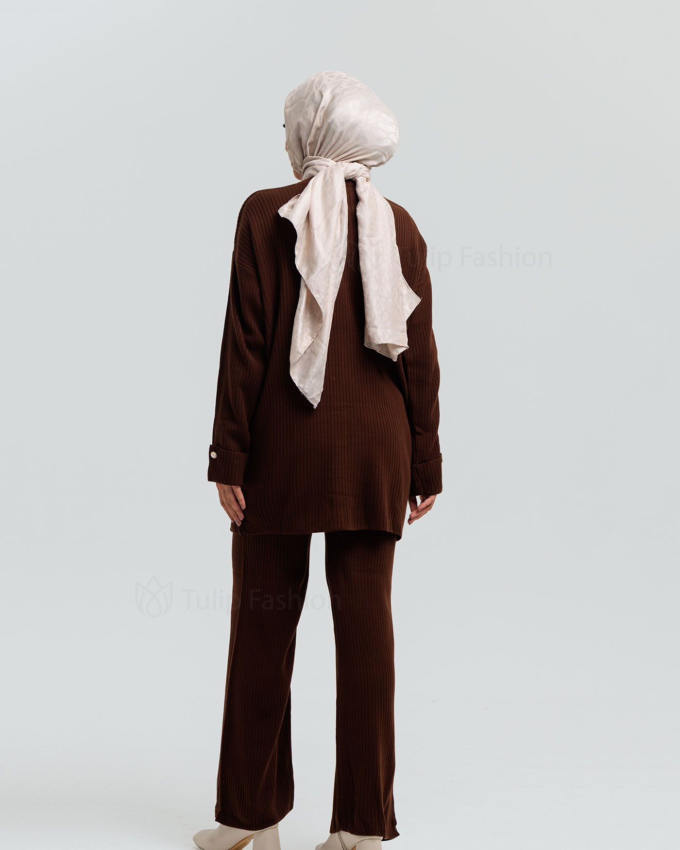 Tunic set with pants - Dark Brown - 3