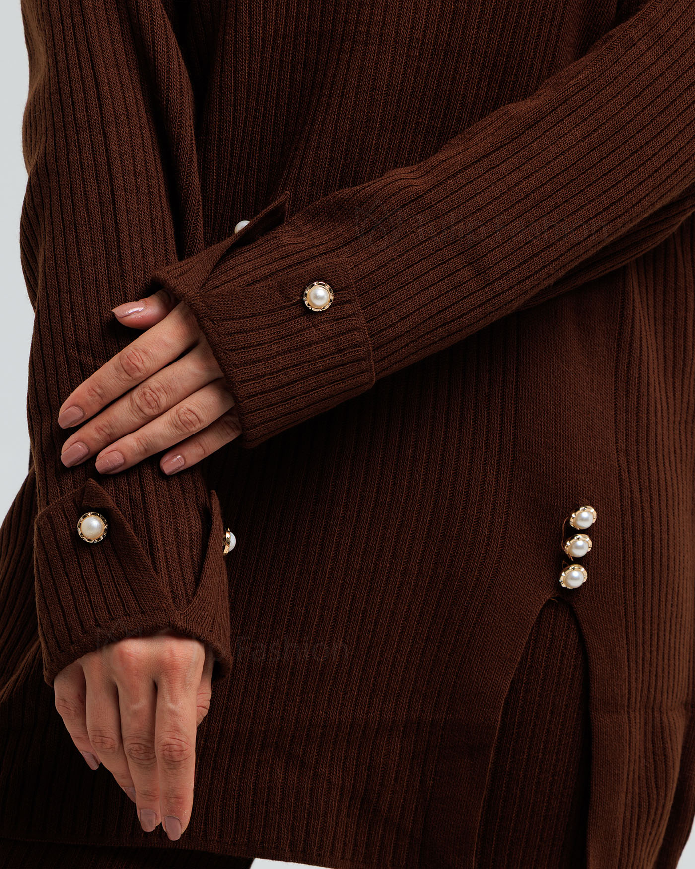 Tunic set with pants - Dark Brown - 10