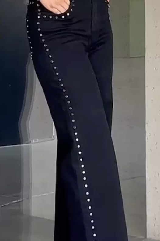 Qnuz - Jeans With Studs Black Denim - 3
