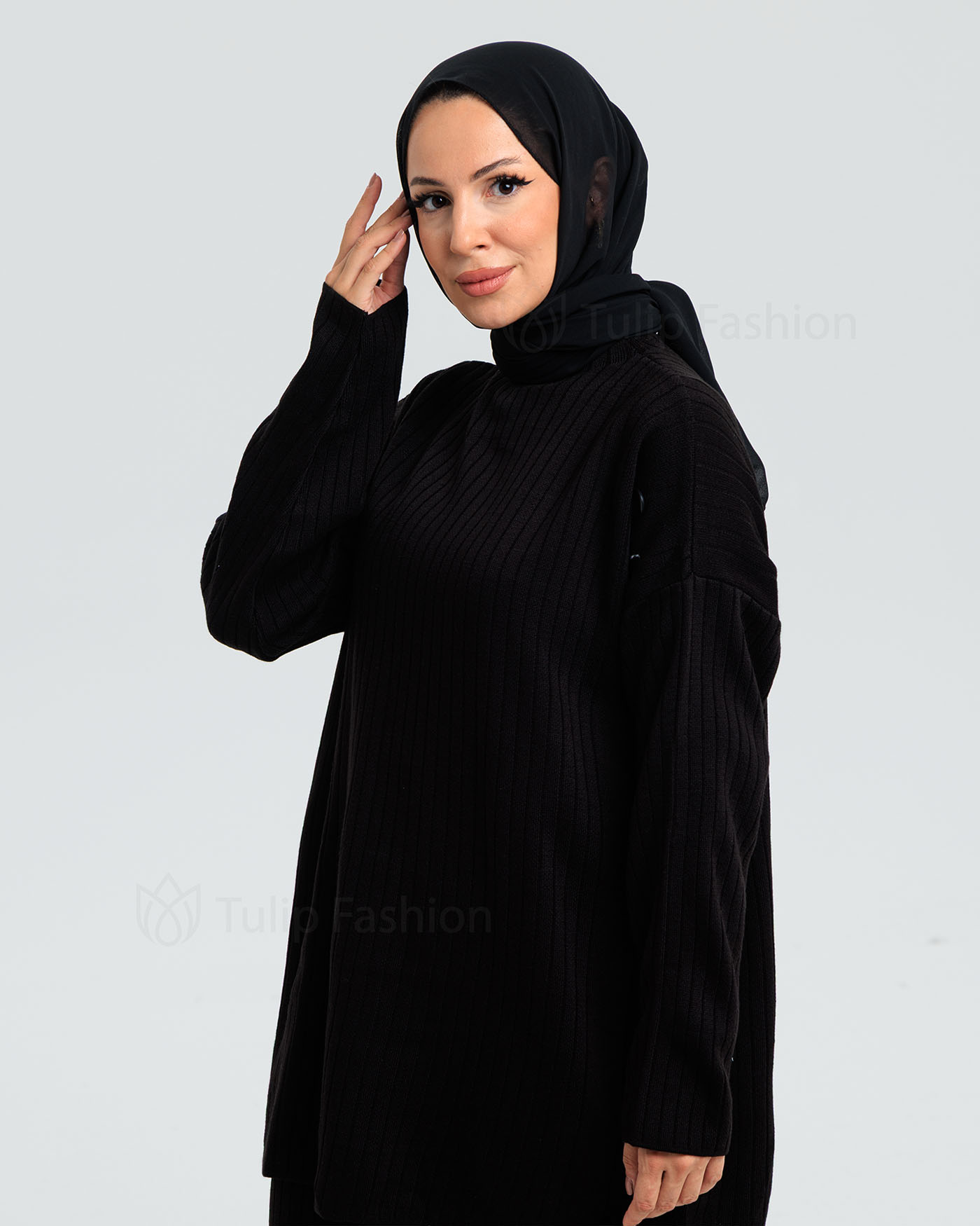 Tunic set with pants - Black - 10