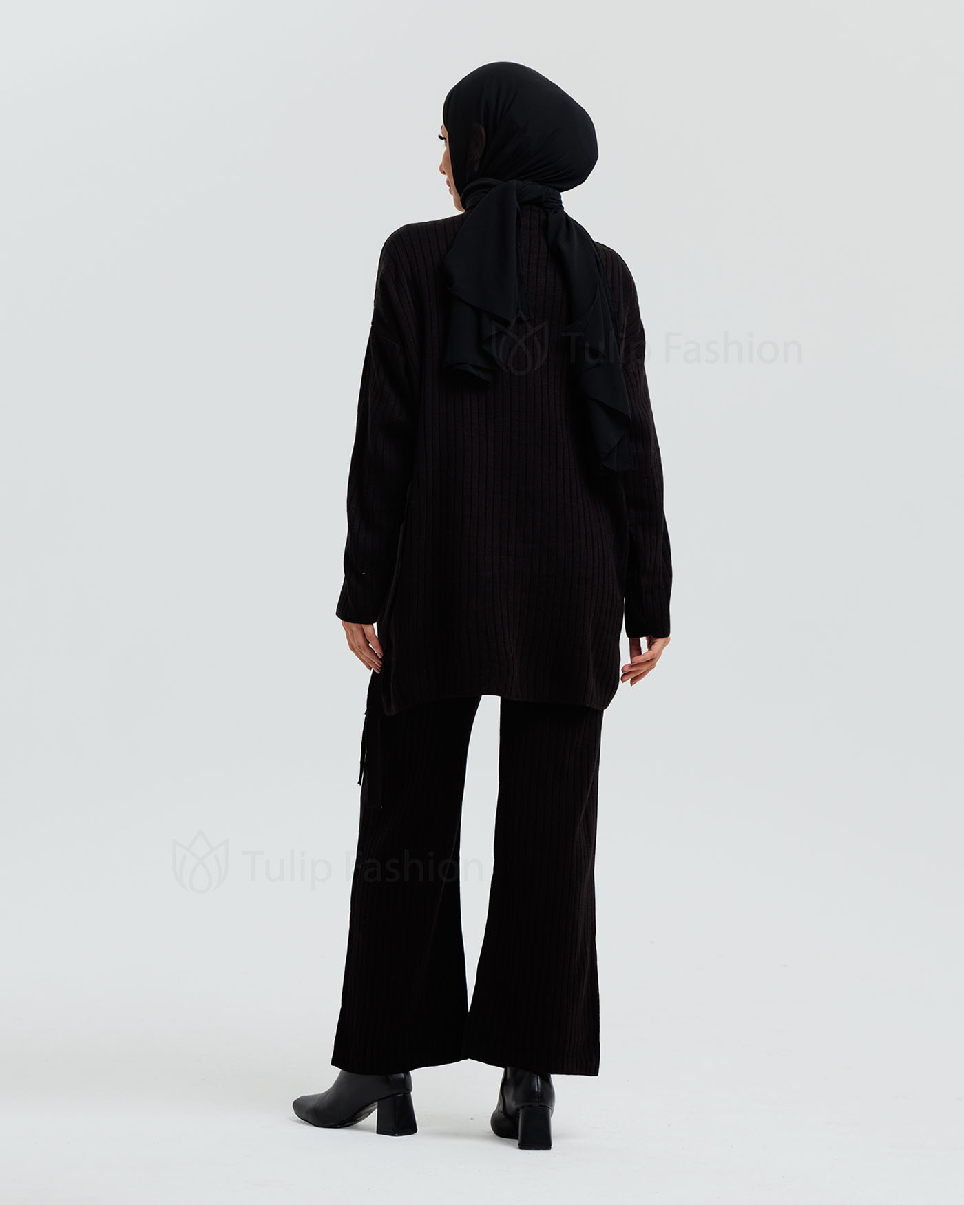 Tunic set with pants - Black - 8