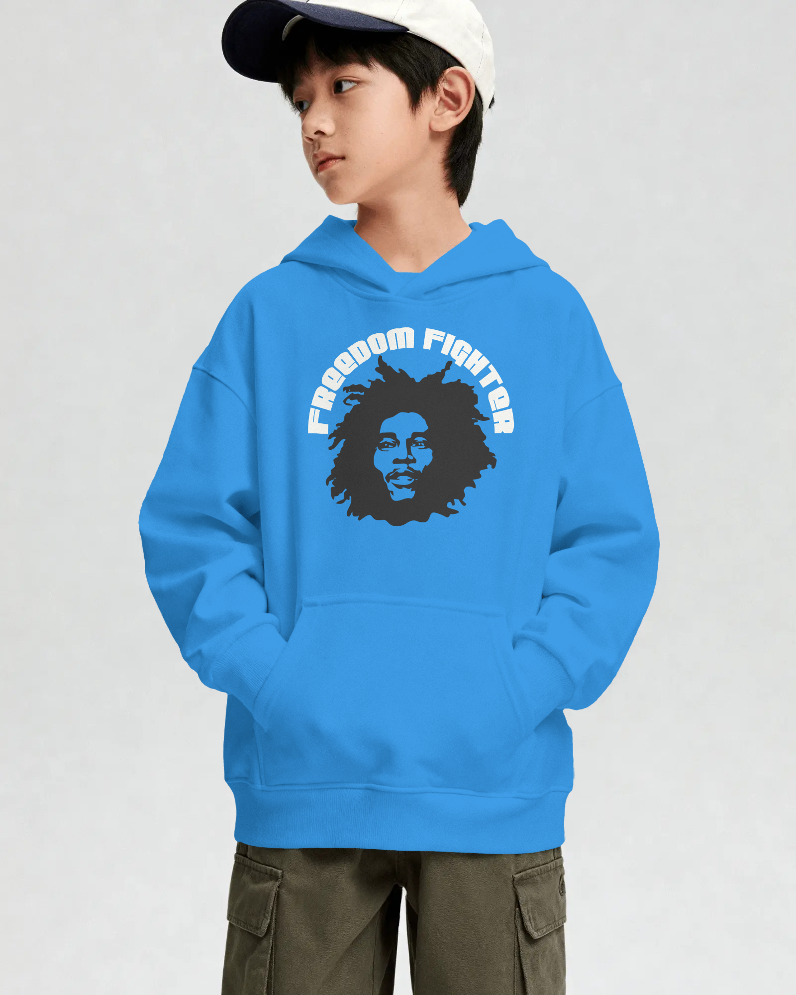 Bob Marley Freedom Fighter Hoodie Royal