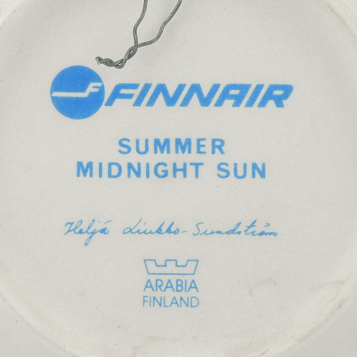 ヘルヤ・リウッコ・スンドストロム Finnair社 夏の夜の陶板  (15cm)  1995年 (2