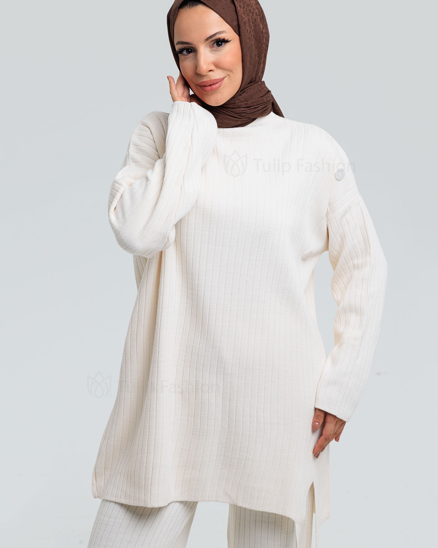 Tunic set with pants - Off-White - 10