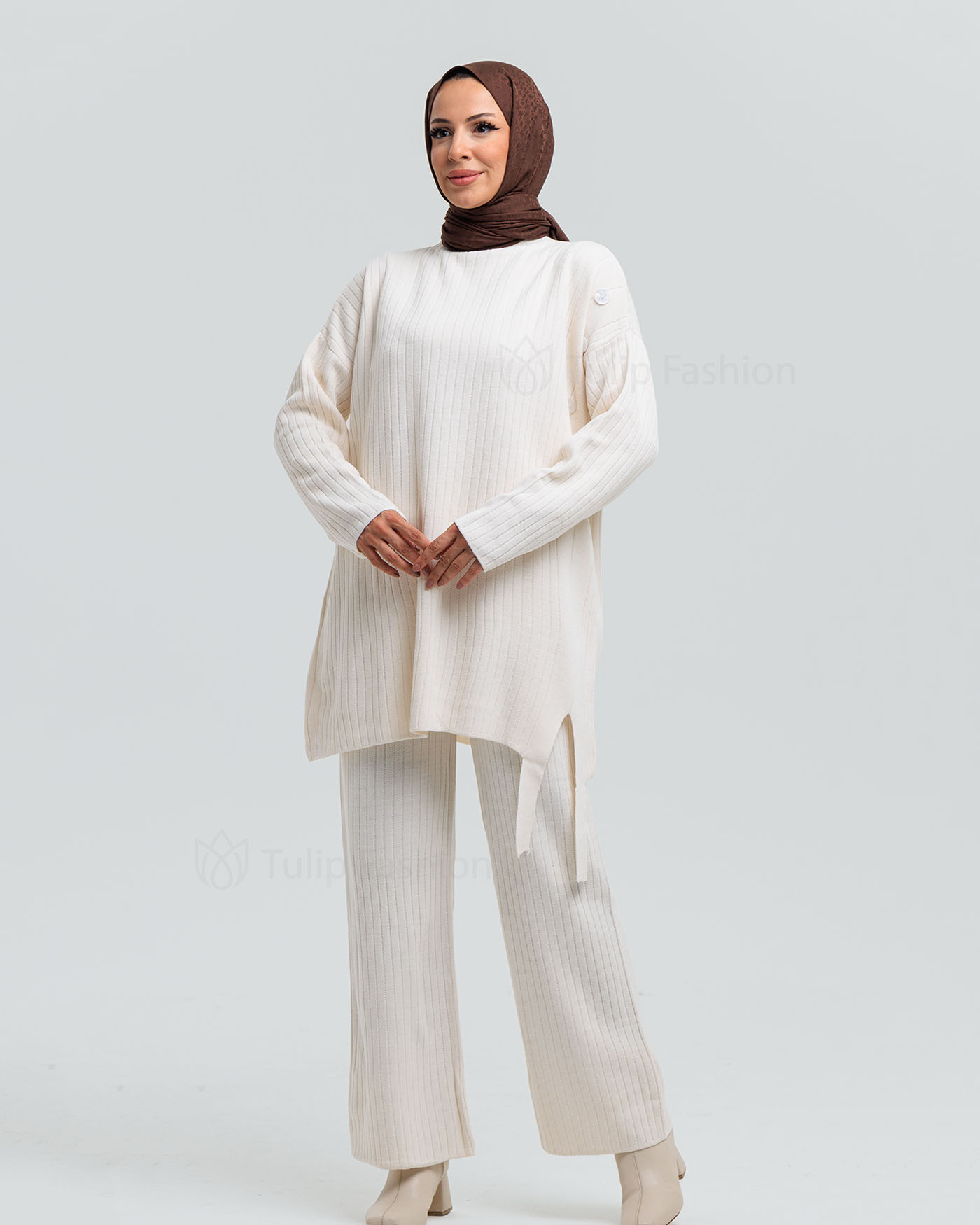 Tunic set with pants - Off-White - 6